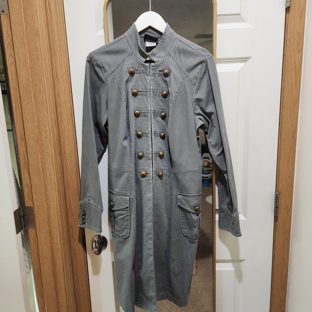 Torrid Charcoal Double-Breasted Trench Coat